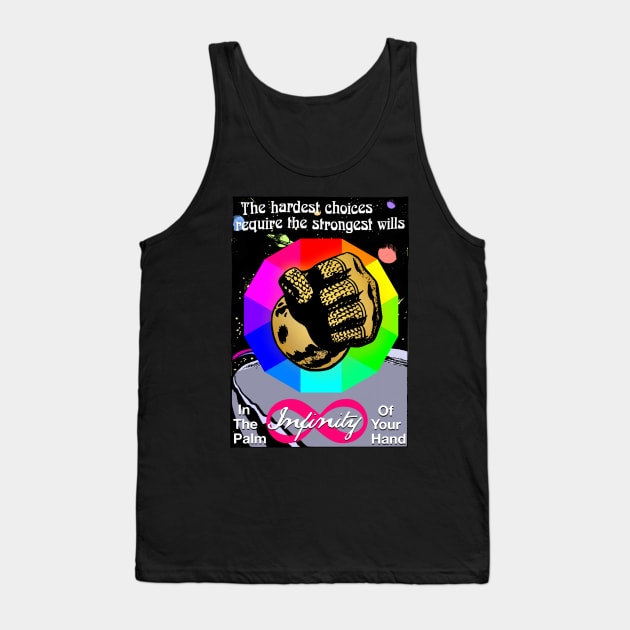 Infinity In The Palm of Your Hand Magic Super Glove Parody MCU Comic Saga Art Tank Top by blueversion